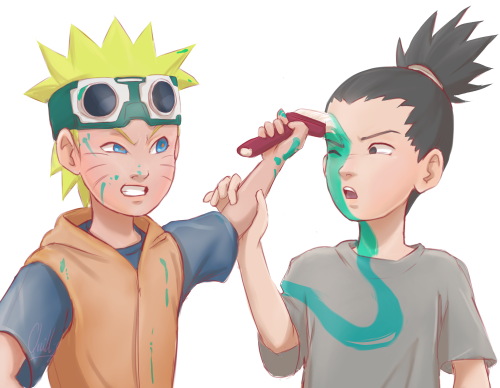 Paint - Naruto and Shikamaru