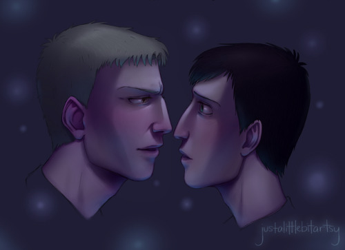 justalittlebitartsy: late for pride month stuff as usual but HERES THE BOYS ABOUT TO SMOOCH (reiner 