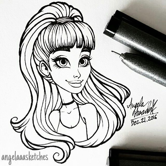 How did you like it? Simple black pen drawing of @arianagrande . . #draw # drawing #painting #color #paint #drawings #sketch…