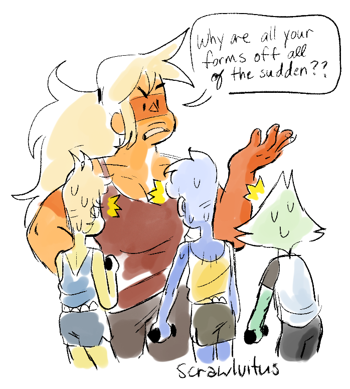 scrawlvitus:cardio coach jasper…and her problematic students :^o