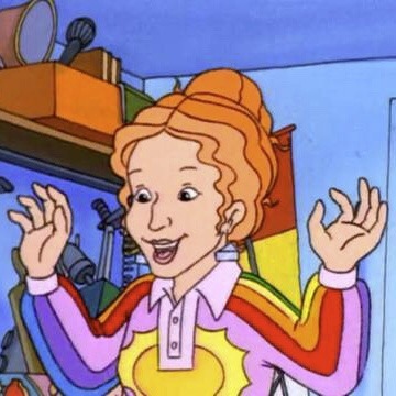 comicstore:gangviolentz:ms frizzle wearing the original gay pride colorsshe’s voiced by lily tomlin 