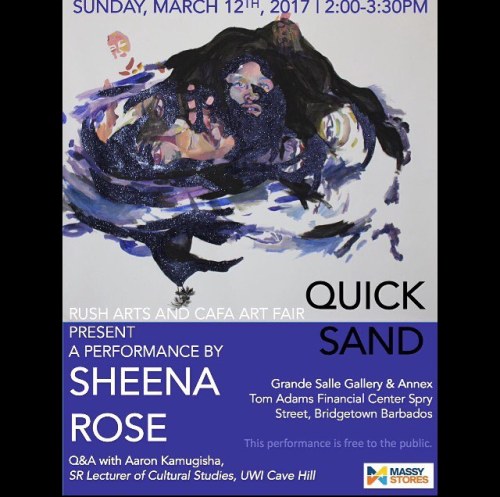 Rush Arts and Cafa Art Fair present A performance by Sheena Rose, called “Quick Sand” Jo