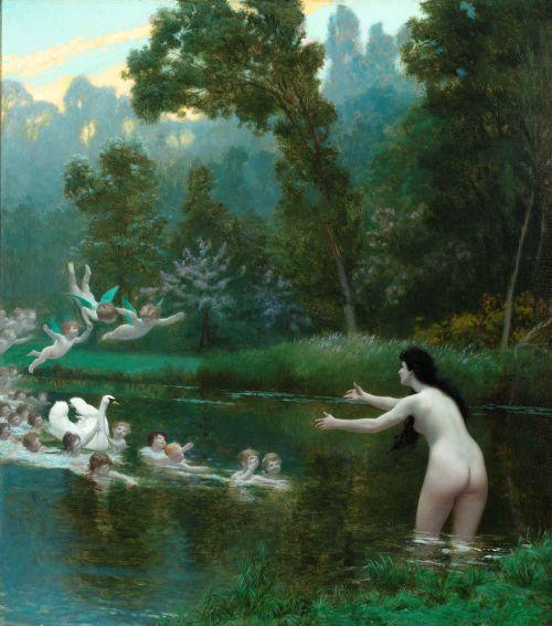 enchantedsleeper: Leda and the Swan (1895), Jean-Léon Gérôme