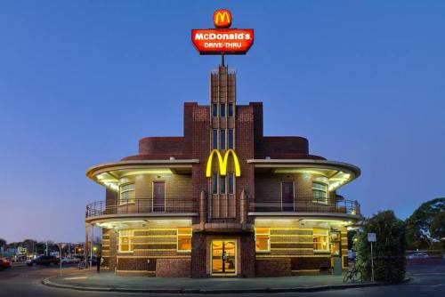 Art Deco McDonald’s Building,  Clifton Hill, Victoria, Australia. Was designed by architect James Ha