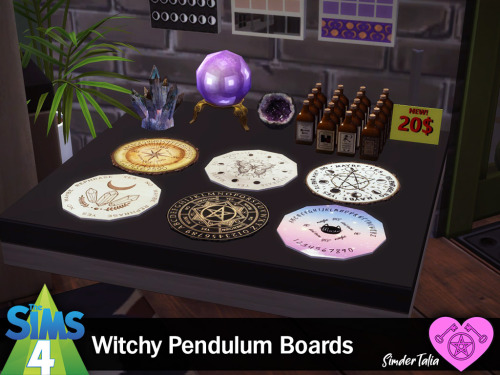 simdertalia:Witchy Pendulum BoardsSims 4, base game compatible9 swatches | clutter &amp; misc de