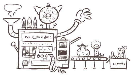 gastrictank:  my favorite insult: infinite clown machine    that’s it that’s you 