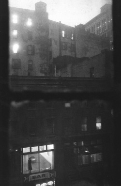 birdsong217:  John Cohen Tanager Gallery, 10th Street (Lois Dodd standing in the window), NYC, 1959. 