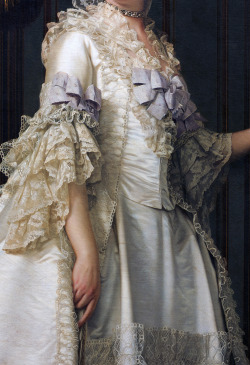 c0ssette:  Vigilius Eriksen,The Queen Dowager Juliane Marie (detail) 1776.  The details! Holy fuck!