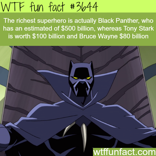 wtf-fun-factss:  The richest superhero is not Tony Stark or Bruce Wayne -  WTF fun facts