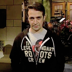 somethingincrediblyright:Lin-Manuel doing #GreatJob horn on SNL. FOUR TIMES!!!The brothers’ response
