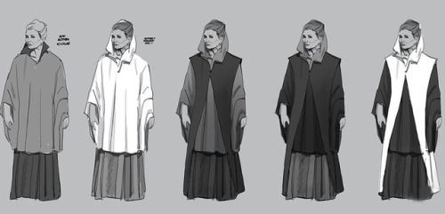 reyfinndameron: The Art of Star Wars: The Last Jedi - Leia Organa designs, art by Robert Rowley, Joc