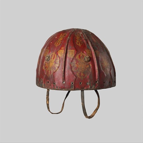 Ceremonial Helmet BowlDate: 15th–17th centuryCulture: TibetanMedium: Leather, gold, shellac, p