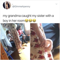 diekingdomcome: shea-butter-shaq:   whitepeopletwitter: Grandma don’t fuck around  Grandma about to whoop HIS ass   The damn slipper got me dead  