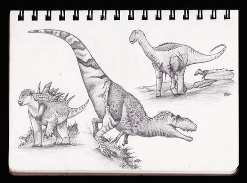 Dinovember Sketchdump Part 3!Here’s my next trio of sketches for days 7-9 of @a-dinosaur-a-day ‘s Di