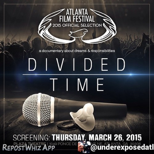 By @underexposedatl via @RepostWhiz app:
ATLANTA!! @DividedTimeDoc is an Official Selection of the 2015 @atlantafilmfestival. It will be screening March 26th, 5pm at @plaza_atlanta #Atlanta we need your support! Tickets are available now on the...