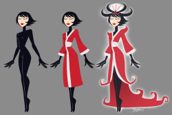 grimphantom2:  drfoxes:   Quick reference for Ashi in my AU. First two are the forms she takes on earth (she usually prefers to wear the gi), second is her “true” goddess form.  Also please check out the two fics @scipunk63 wrote for this au here