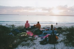 shesgonelalaa:   That time we (illegally) slept on the beach &amp; woke up to this. Pentax K1000 