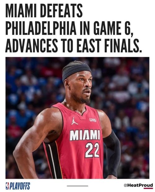 Miami beat Philly! Heat to the Eastern Conference Finals (vs who?) Side notes: Maxey is a KEEPER and