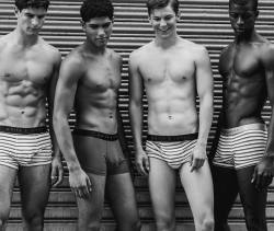 christos:Franky Cammarata, Torin Verdone, Ben Jordan, and Magor Mbengue – Backstage at Parke &amp; Ronen SS17 by Ken Jones