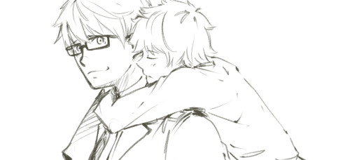 pameladraws:  Kazuma being a big bro (and a senpai) to Yukine warms my cold and dark heart. “bites knuckles to hold in the tears” 