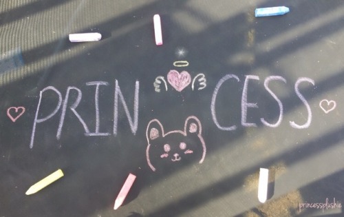 princessplushie:chalk doodles on the trampoline