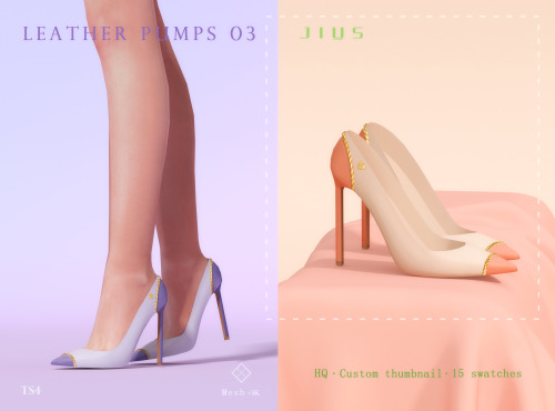 jius-sims: Colour Block Collection Part I [Jius] Leather Pumps 03 15 swatchesSuitable for basic ga