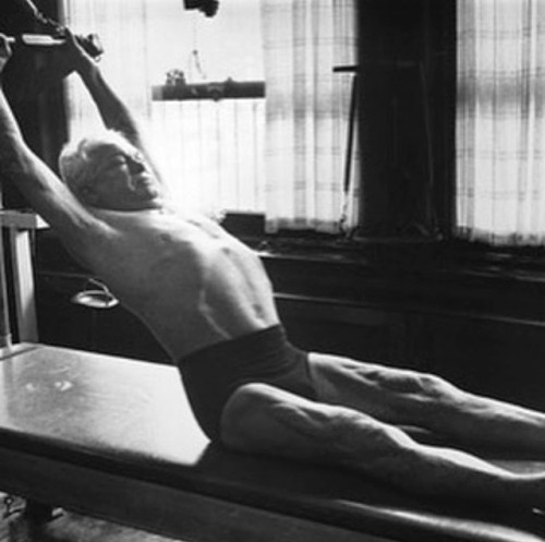 Mr. Pilates working on the Cadillac, proving that continued commitment to fitness as you age keeps y