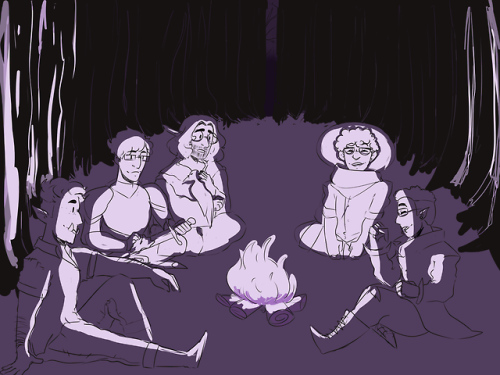 drew me and my irl friends in a dnd-esque group! from left to right: me, @gabassassin , @zerosume , 