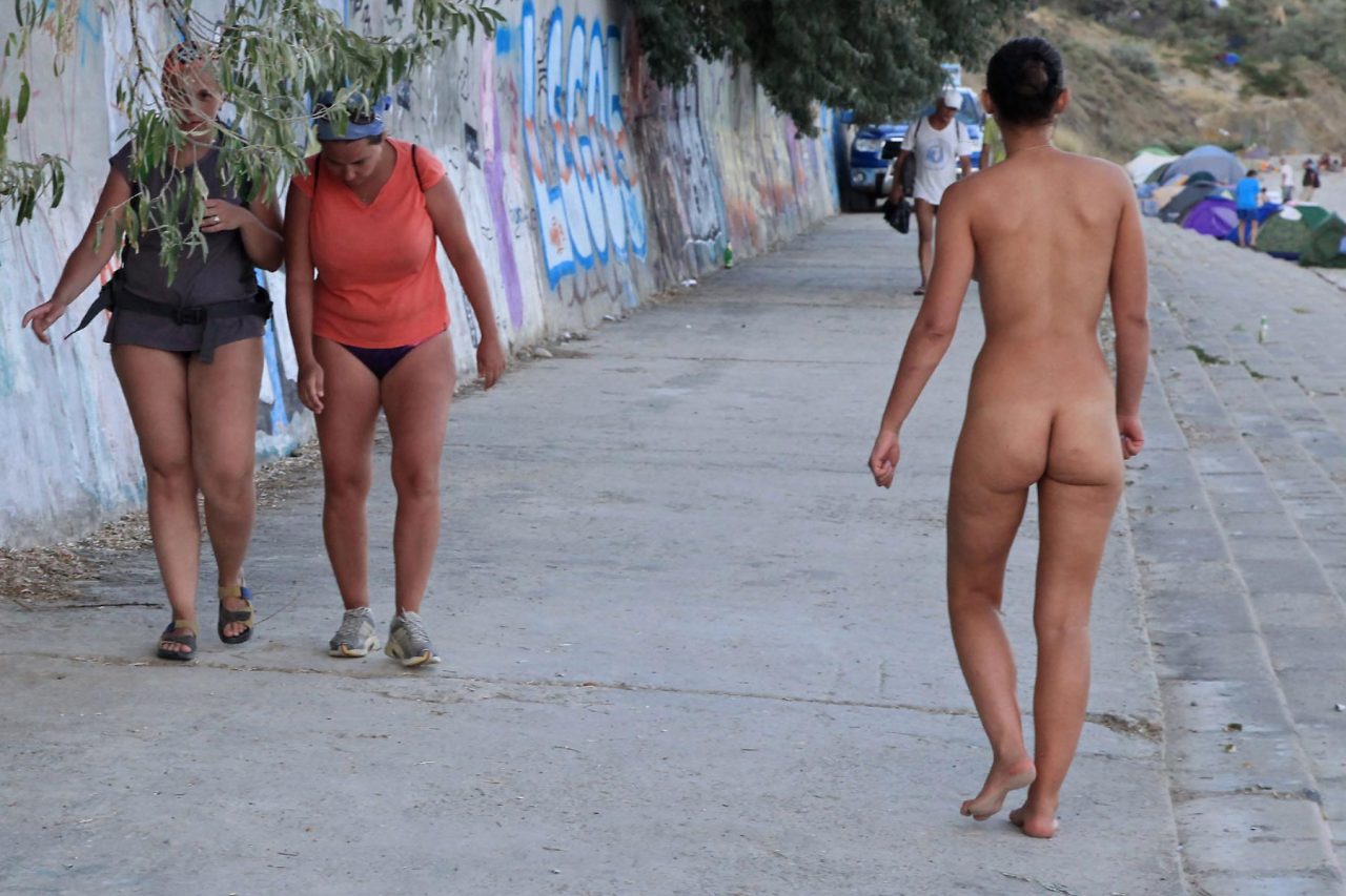 Only One Naked and Flashing