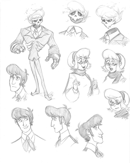 bonkalore: I drew these at a friend’s house on Halloween ooOOOoooo~ I finally drew him human (