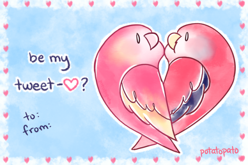 rasticore: potatopato: It’s almost Valentines! (part ½) @lotsandlotsofbirds