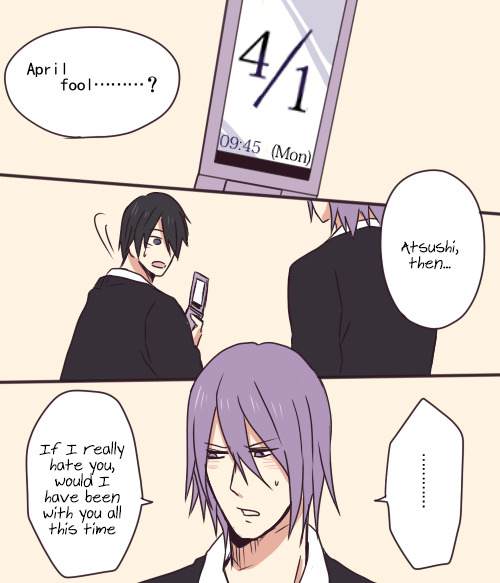 miyataka:  Happy April’s Fool with the love-bakas of Yosen! \o/ by そる@ついった /