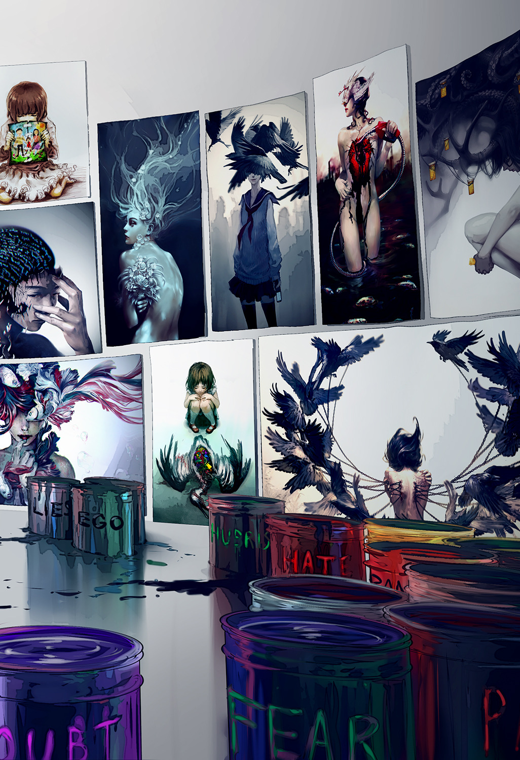 yuumei-art:  I spent some time reflecting on my life, from the dysfunctional family