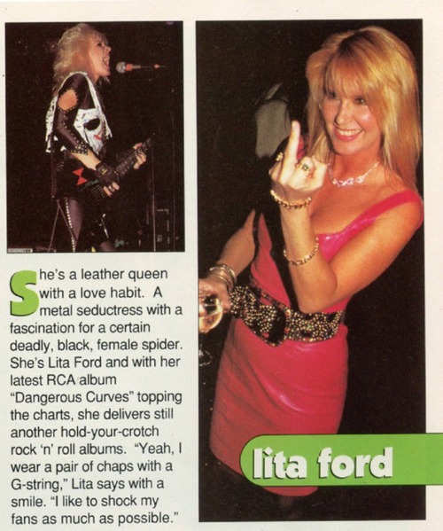  Lita Ford on Celebrity Skin Magazine,October 1992