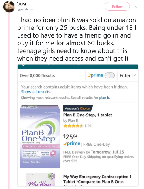 goawfma: yooo pass this alongbut remember that plan b is an emergency contraceptive so avoid it if y