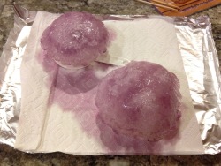 beowulfstits:raydiolove: annathepiper:  solarbird:  Rock Candy Geode! (Followed recipe from YouTube here.) Notes: took about three times longer for the sugar to crystallise. Don’t know why. Used microwave tempering for the chocolate; resulting tempering