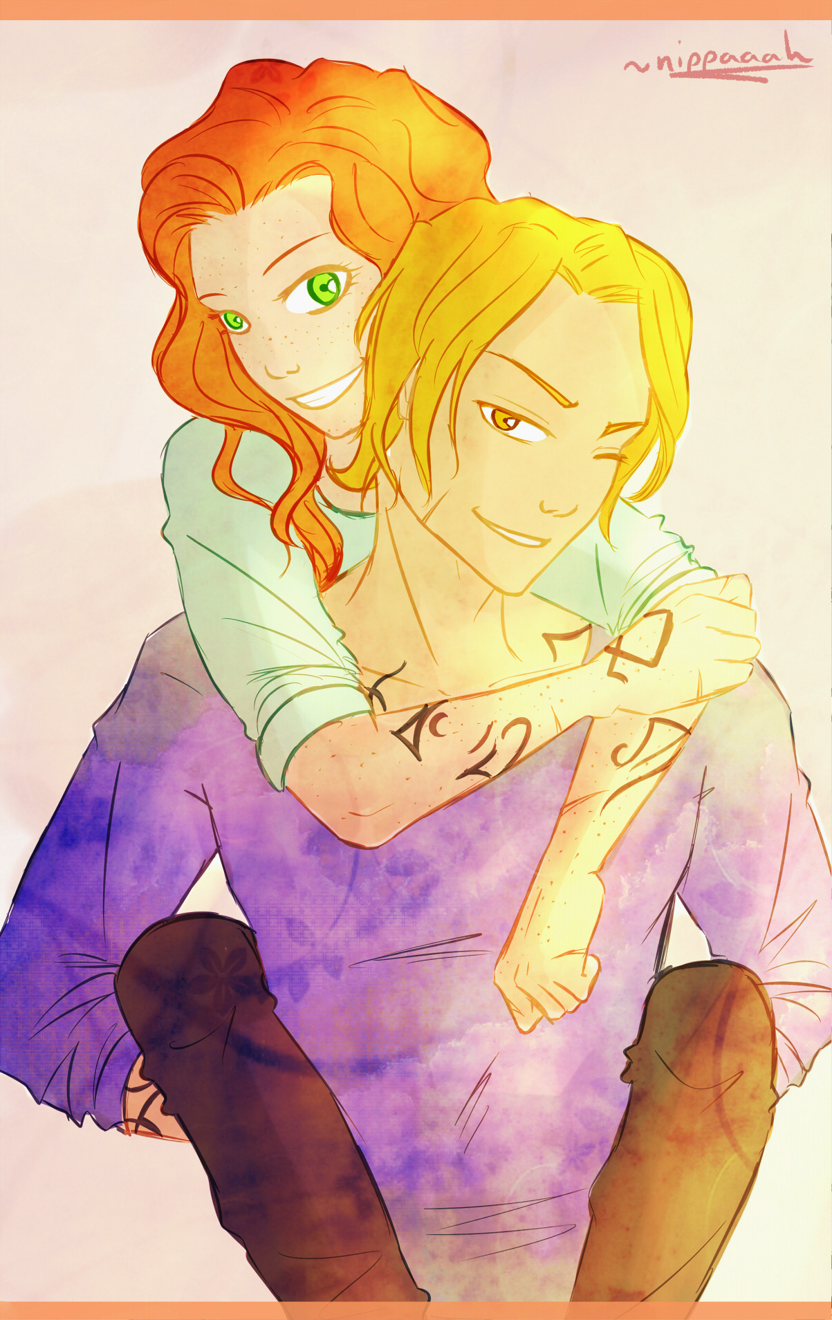 nippaaah:  deviantArt request of Clary and Jace :) I didn’t intend to spend that