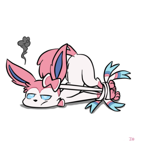 midnightquxxn:  I can imagine something like this eventually happening with sylveon, since her ribbons be flowing all over the place.I thought this looked really cool transparent instand of a plain white background. 