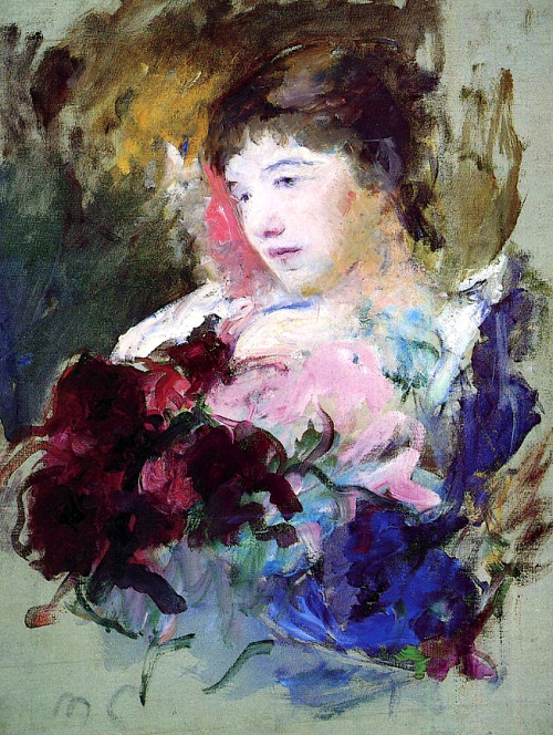 bofransson:Young Girl Holding a Loose BouquetMary Cassatt - circa 1880