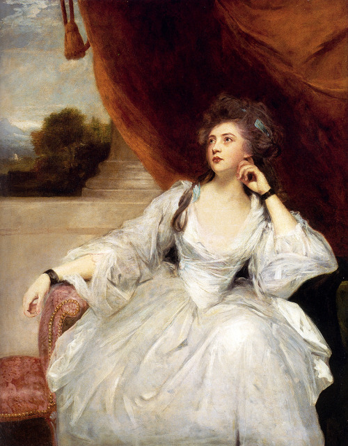 artist-joshua-reynolds: Portrait of Mrs. Stanhope, Joshua ReynoldsMedium: oil,canvas
