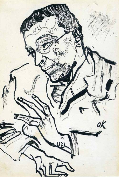 Portrait of Karl Kraus, 1901, Oskar Kokoschka