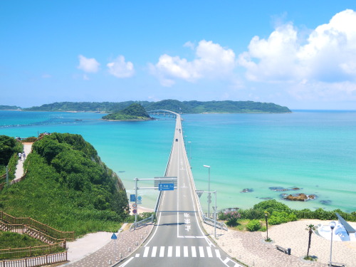 moshdiver: 山口県の角島大橋。念願かなって行ってまいりました。綺麗でした。めっちゃ日焼けした。
