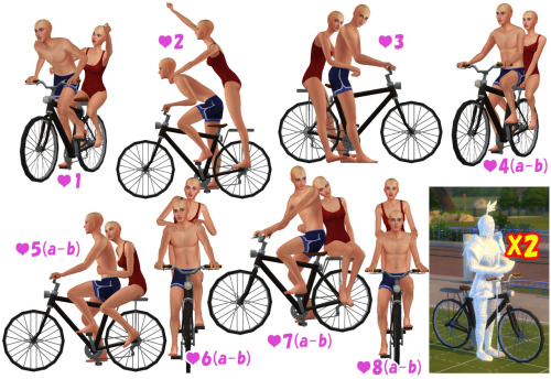 You need to download the:Pose player form Andrew’s Studio and Teleport Any Sim & Biycle Set A (D