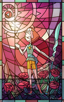 leodewijs:  I had some time to do another Steven Universe stained-glass design. Today the lovely Pearl who is ever on Team Rose. ;) 