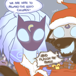 zulidoodles: [[They volunteered to be Santa this year. They are now banned from being Santa.]] FB | Patreon 