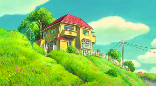 ghibli-collector:Ponyo on the Cliff by the Sea - Art Director Noboru Yoshida (2008)