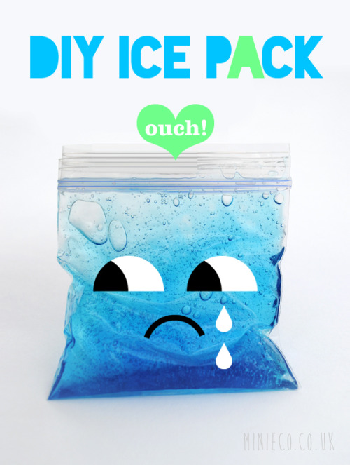 DIY 2 Ingredient Ice Pack Recipe from Minieco here. Really 1 ingredient if you don&rsquo;t count wat