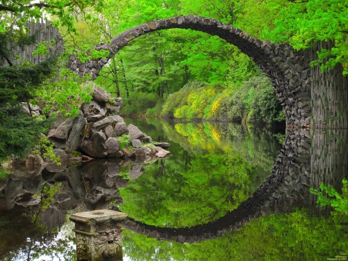 odditiesoflife:Devil’s Bridge Kromlauer Park is a gothic style, 200-acre country park in the munic