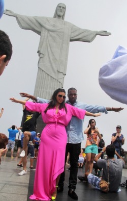  February 9th 2013: Kim and Kanye sight seeing in Rio De Janeiro, Brazil. 