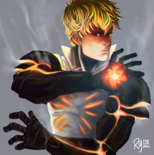 some digital painting practicei started watching one punch man!